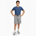 Boys Light Heather Grey Side Striped Bermuda Shorts, Melange Light Grey, small image number null